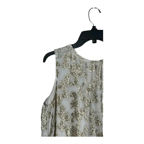 1886. ANTHROPOLOGIE MOULINETTE SOEURS SKLER SHINE‎ BLOUSE TANK GOLD EMBROIDERY - Picture 11 of 12